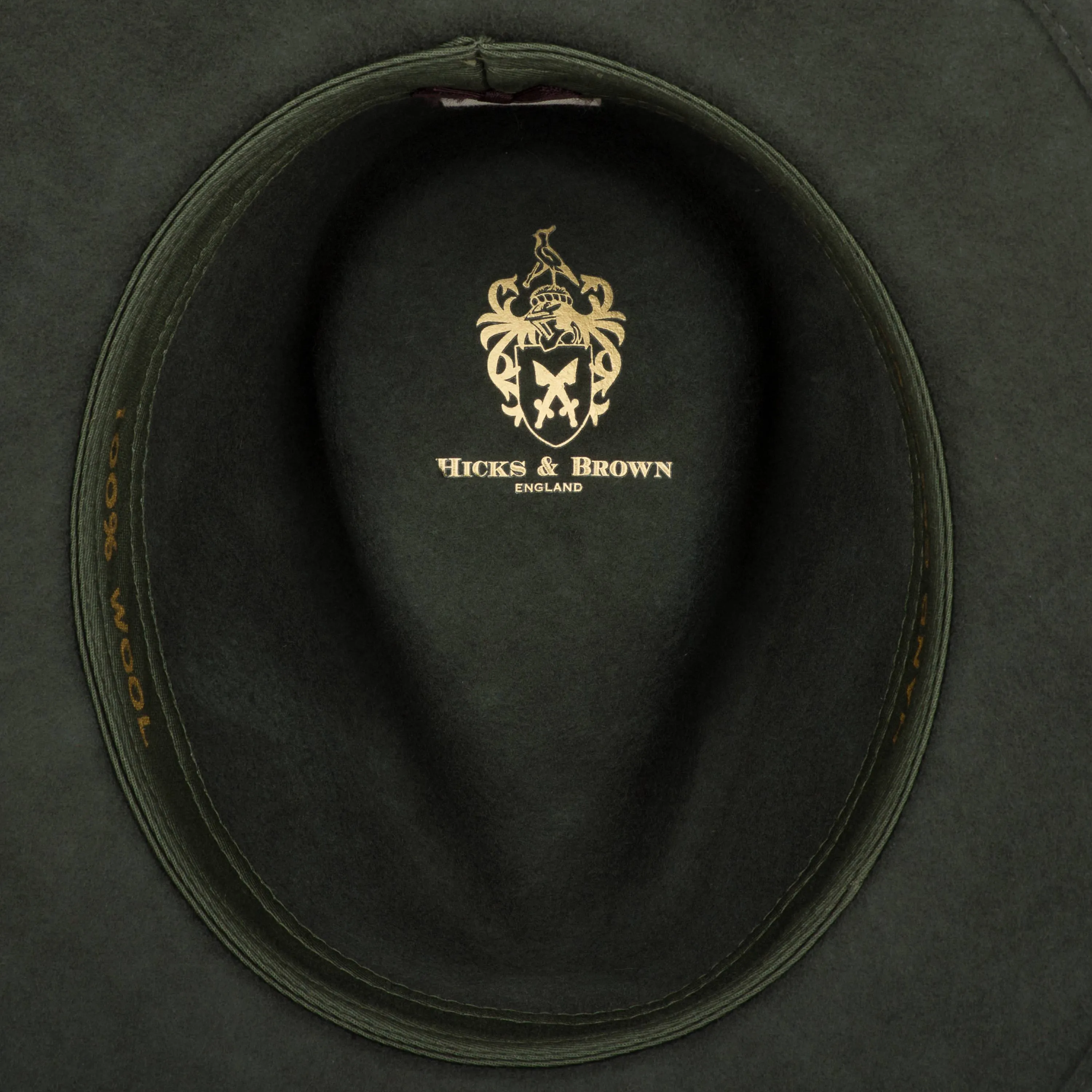 The Suffolk Fedora in Olive Green (No Feather)