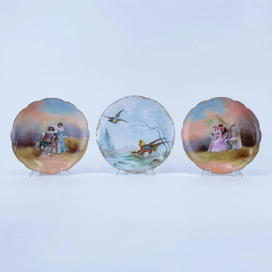 Three (3) Antique Limoges and Rosenthal Porcelain Cabinet Plates.