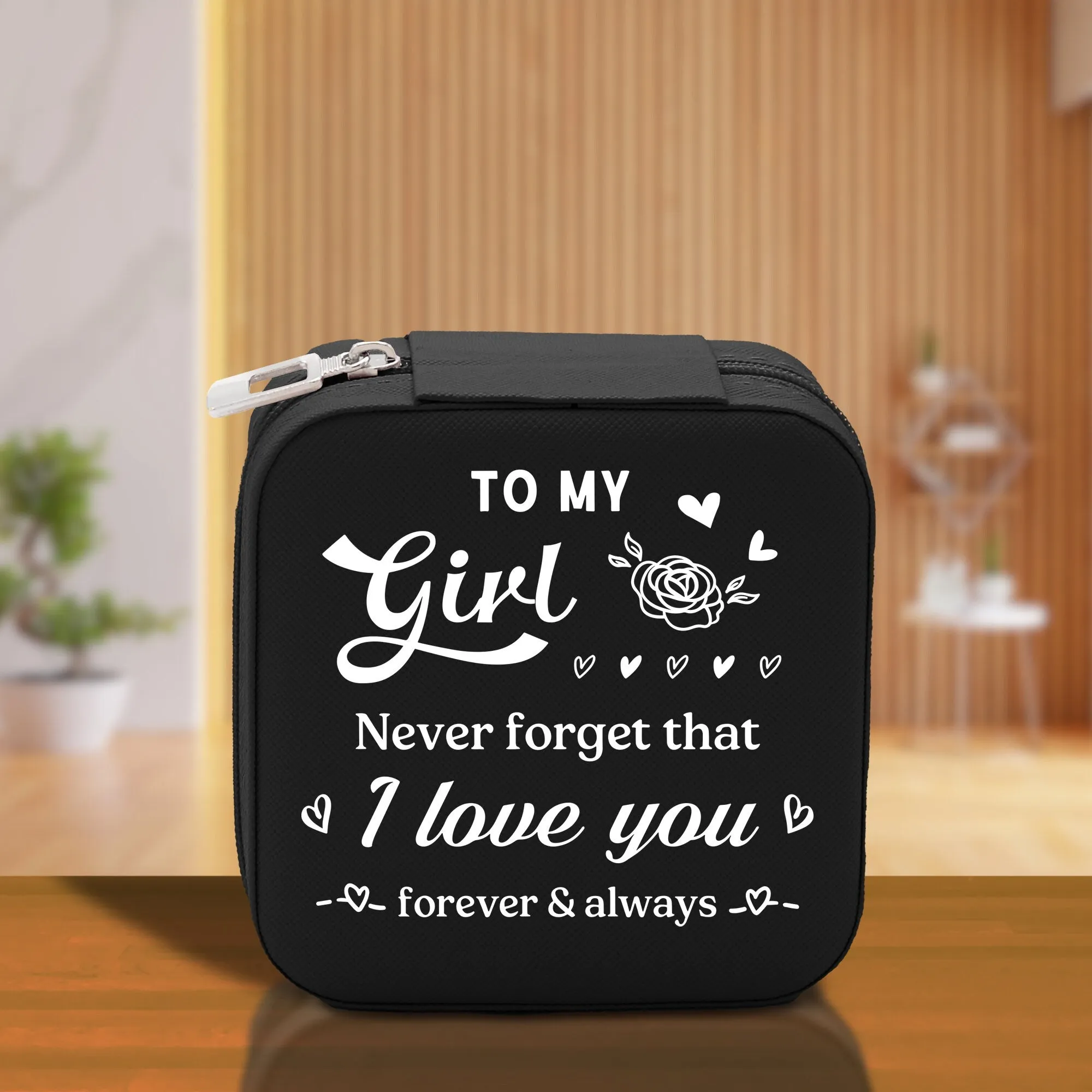 To My Girl Never Forget That I Love You Forever & Always Cotton Canvas Tote Bag Birthday Gift From Mother to Daughter Jewelry Box Gift