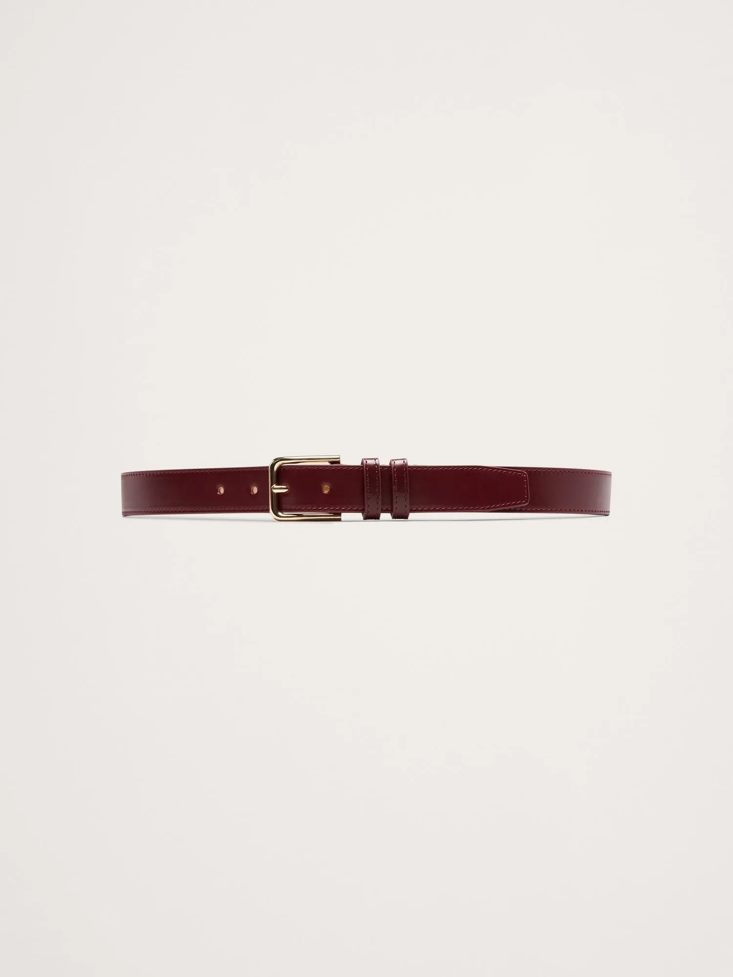 Topstitched Leather Belt