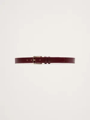 Topstitched Leather Belt