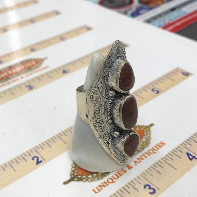 Tribal Antique Three Stones Ring