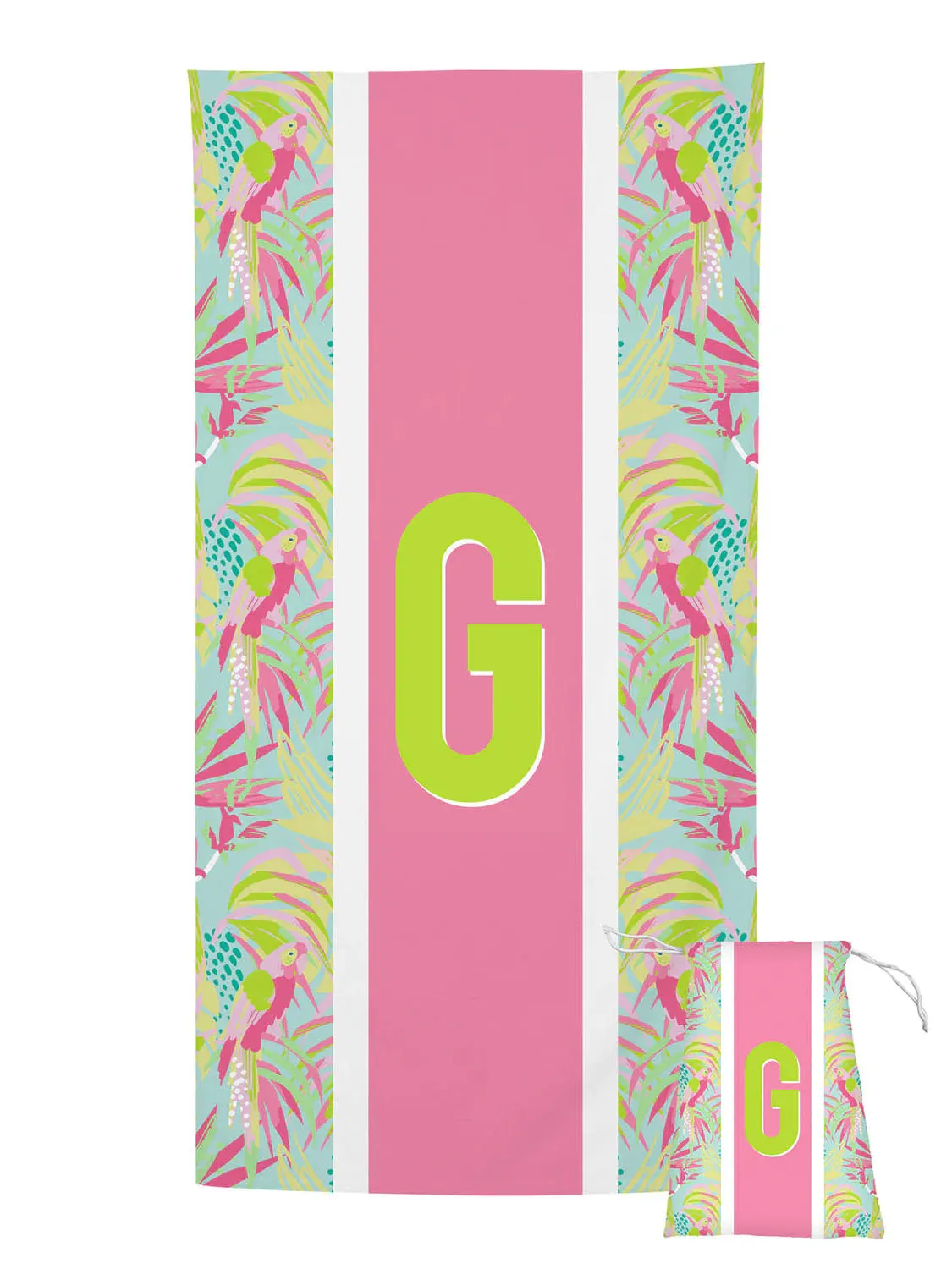 Tropical Initial Quick Dry Towel