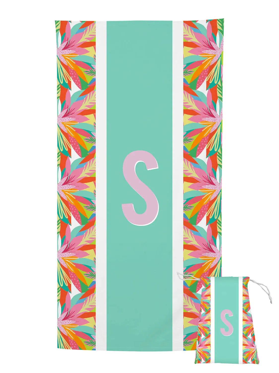 Tropical Initial Quick Dry Towel