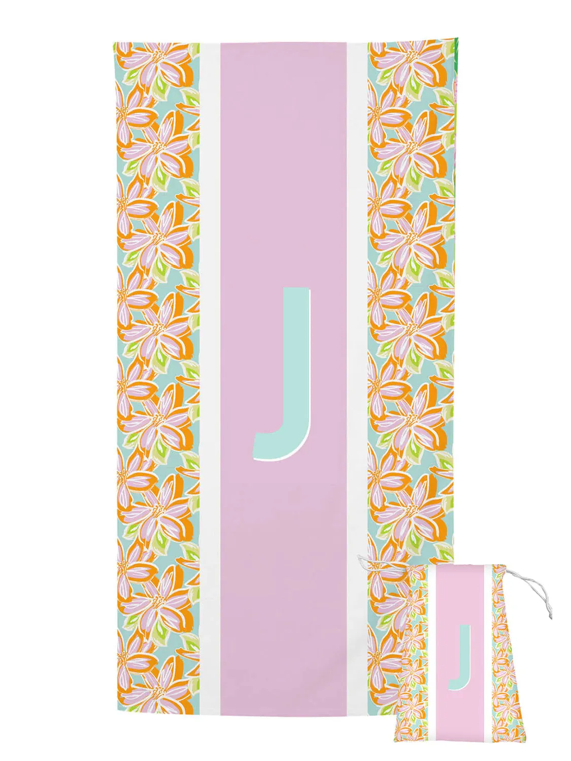 Tropical Initial Quick Dry Towel