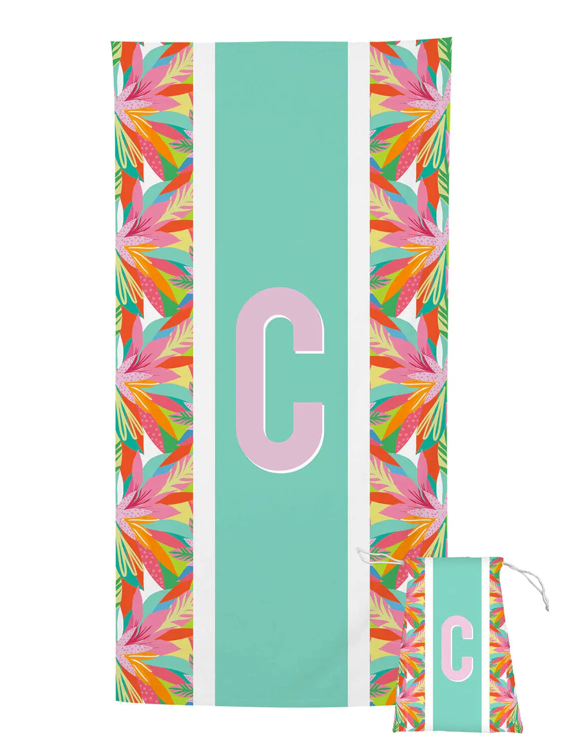 Tropical Initial Quick Dry Towel