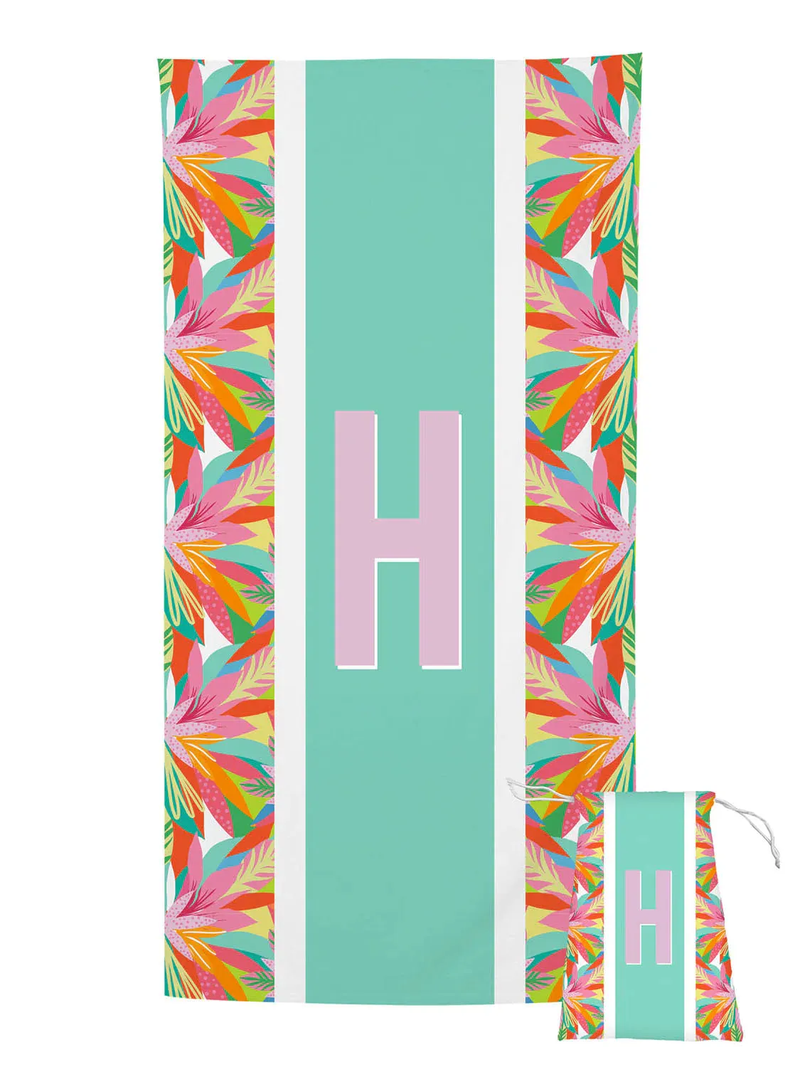 Tropical Initial Quick Dry Towel
