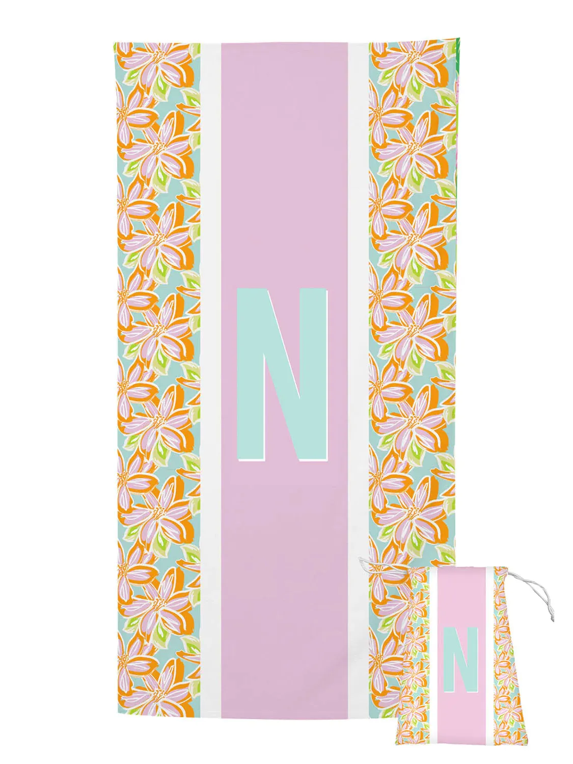 Tropical Initial Quick Dry Towel