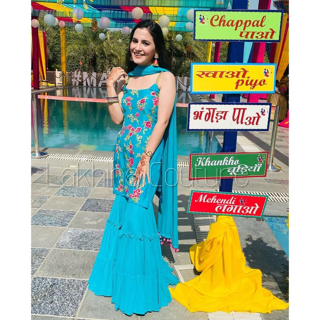 Turquoise Embroidered Suit
