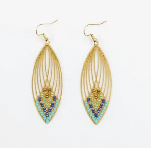 Turquoise Swooping Oval Earring