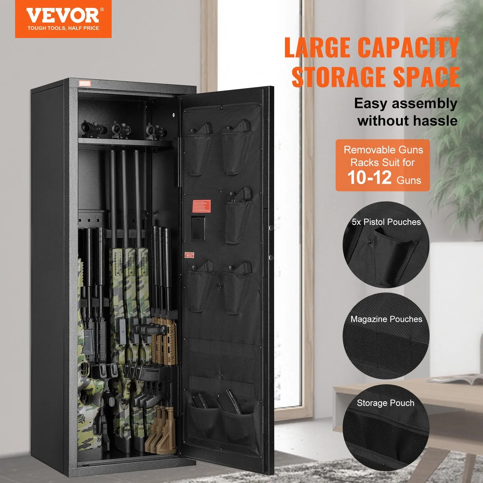 Vevor Gun Safe with Lock and Digital Keypad Quick Access Rifle Cabinet New