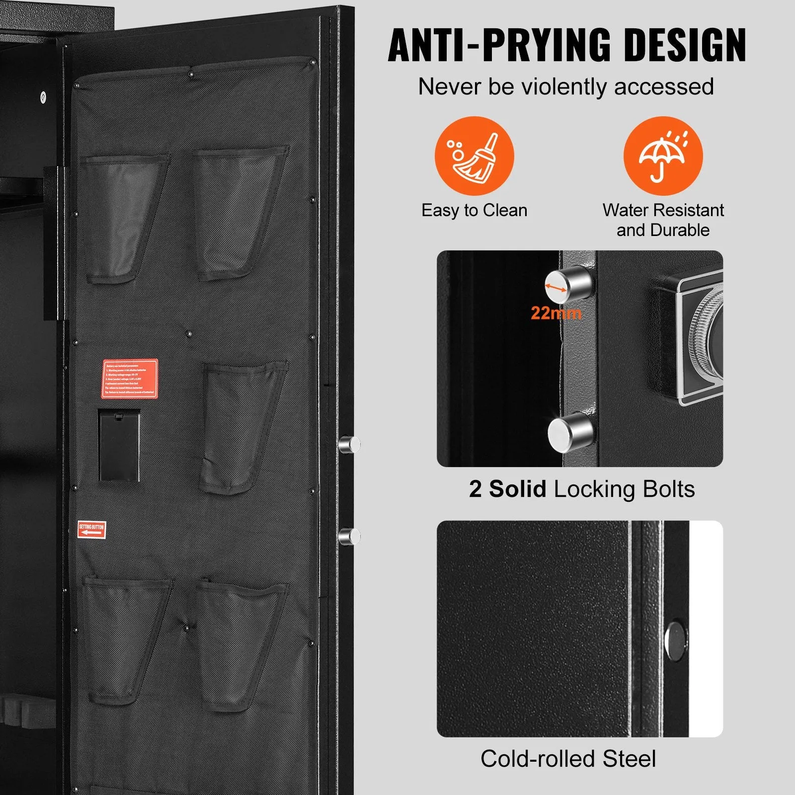 Vevor Gun Safe with Lock and Digital Keypad Quick Access Rifle Cabinet New
