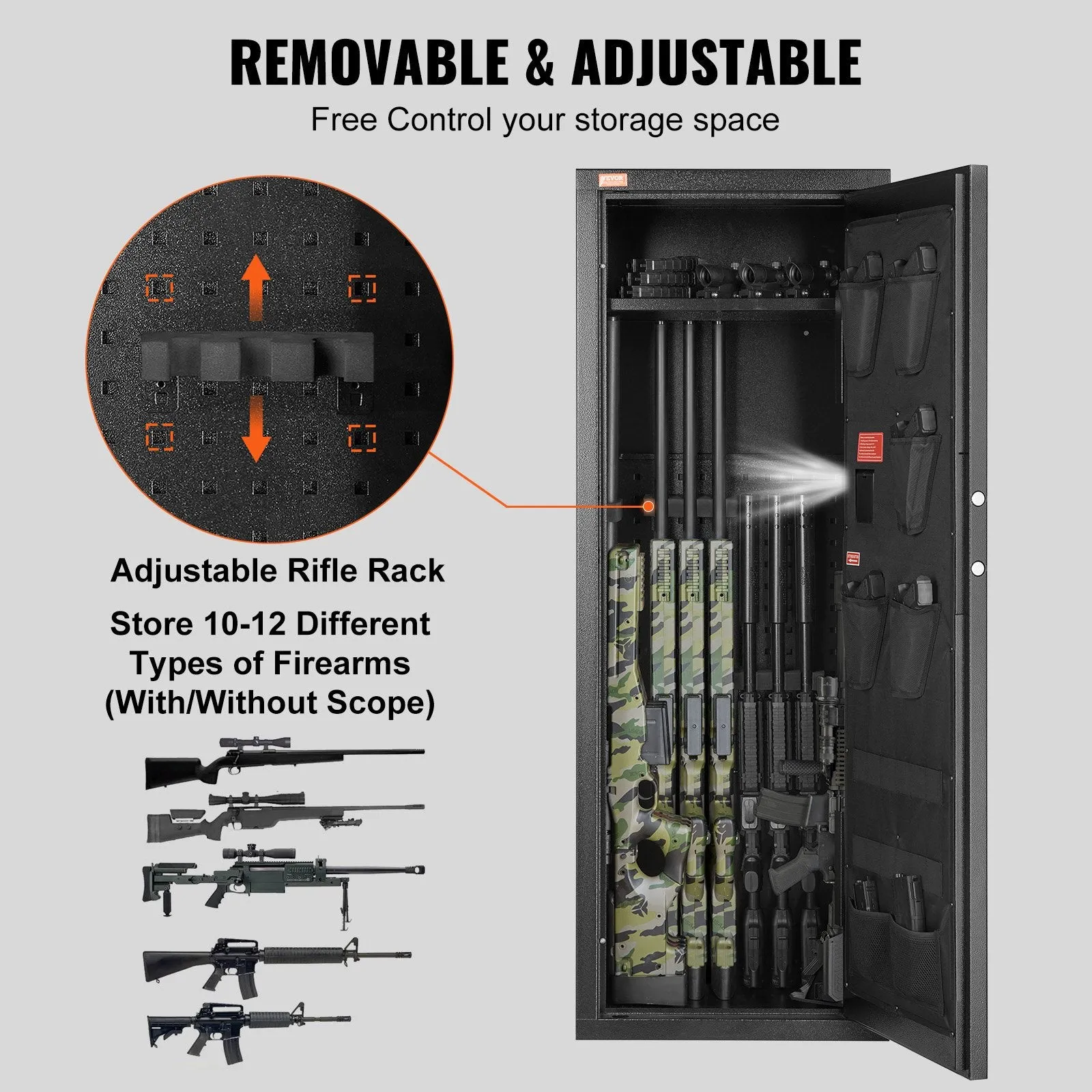 Vevor Gun Safe with Lock and Digital Keypad Quick Access Rifle Cabinet New