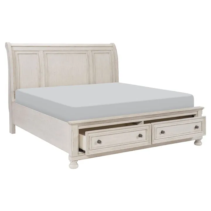 Viola King Bed - Antique White