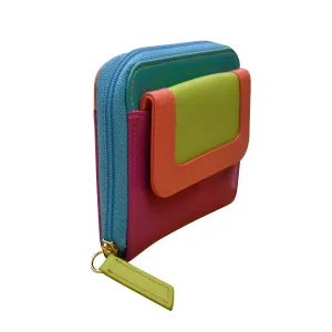 Wallet Small Flap Pocket Card Holder Paradise Multi Leather RFID Blocking 6239