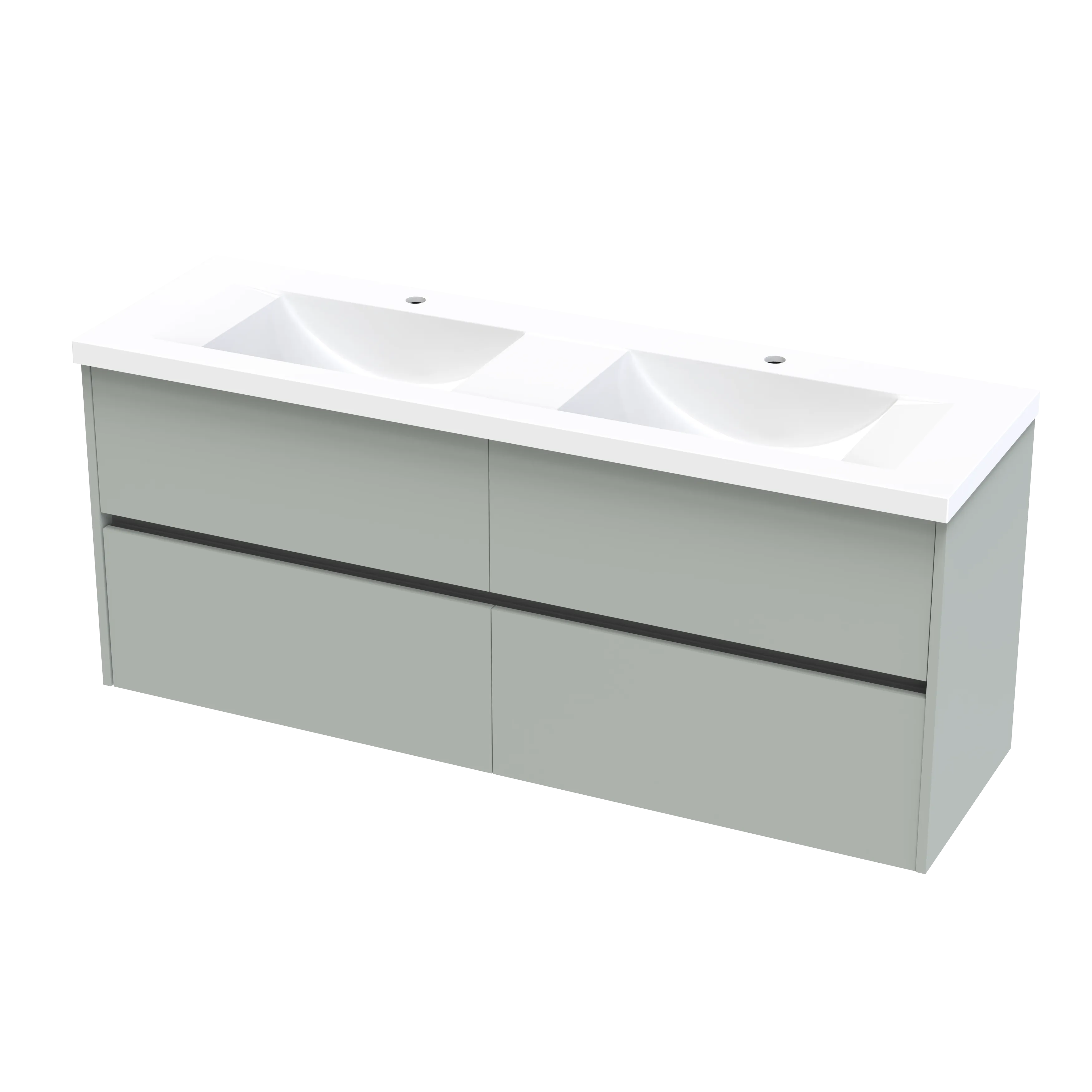 Wave Syrtari 1500 4 Drawer Double Basin Wall Vanity