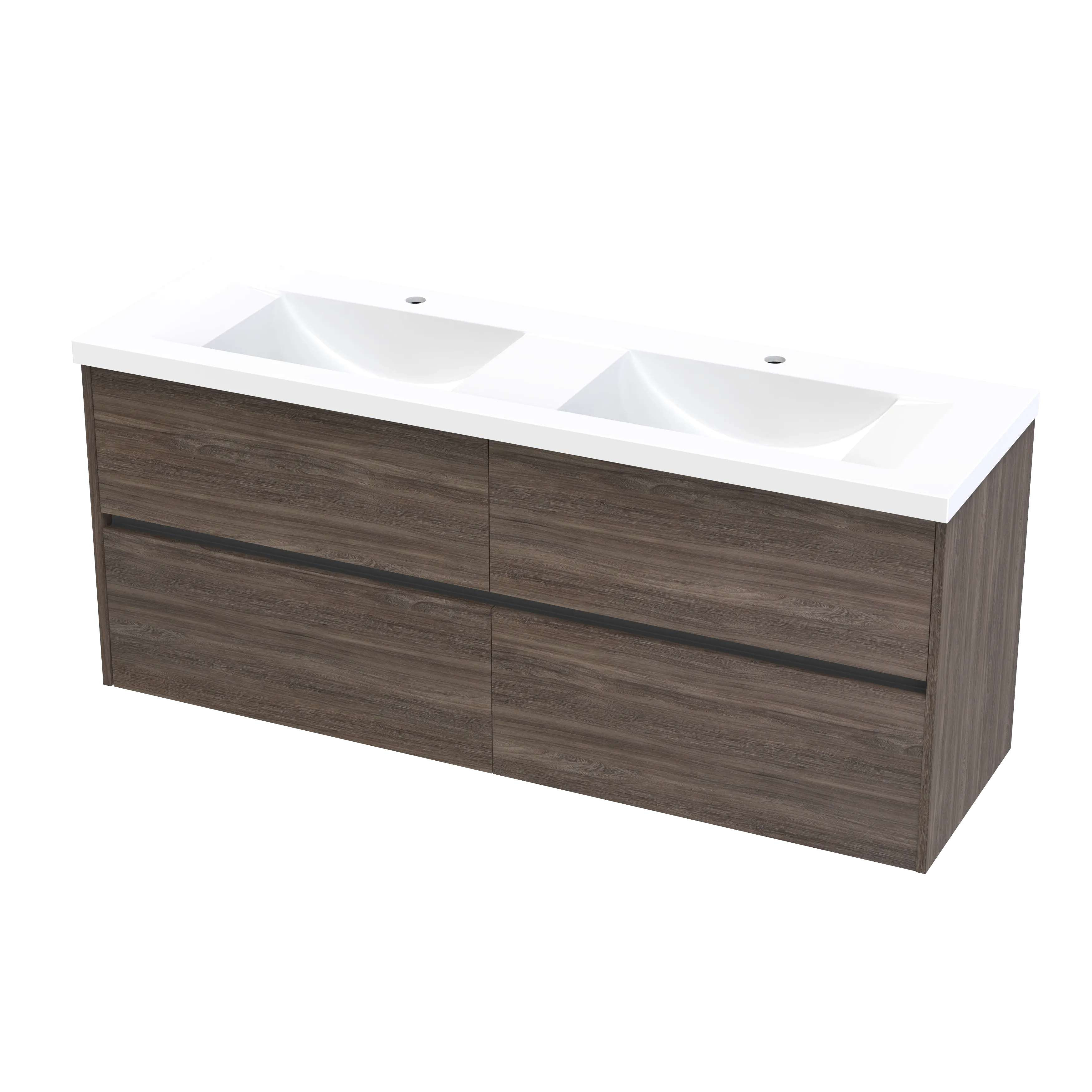Wave Syrtari 1500 4 Drawer Double Basin Wall Vanity
