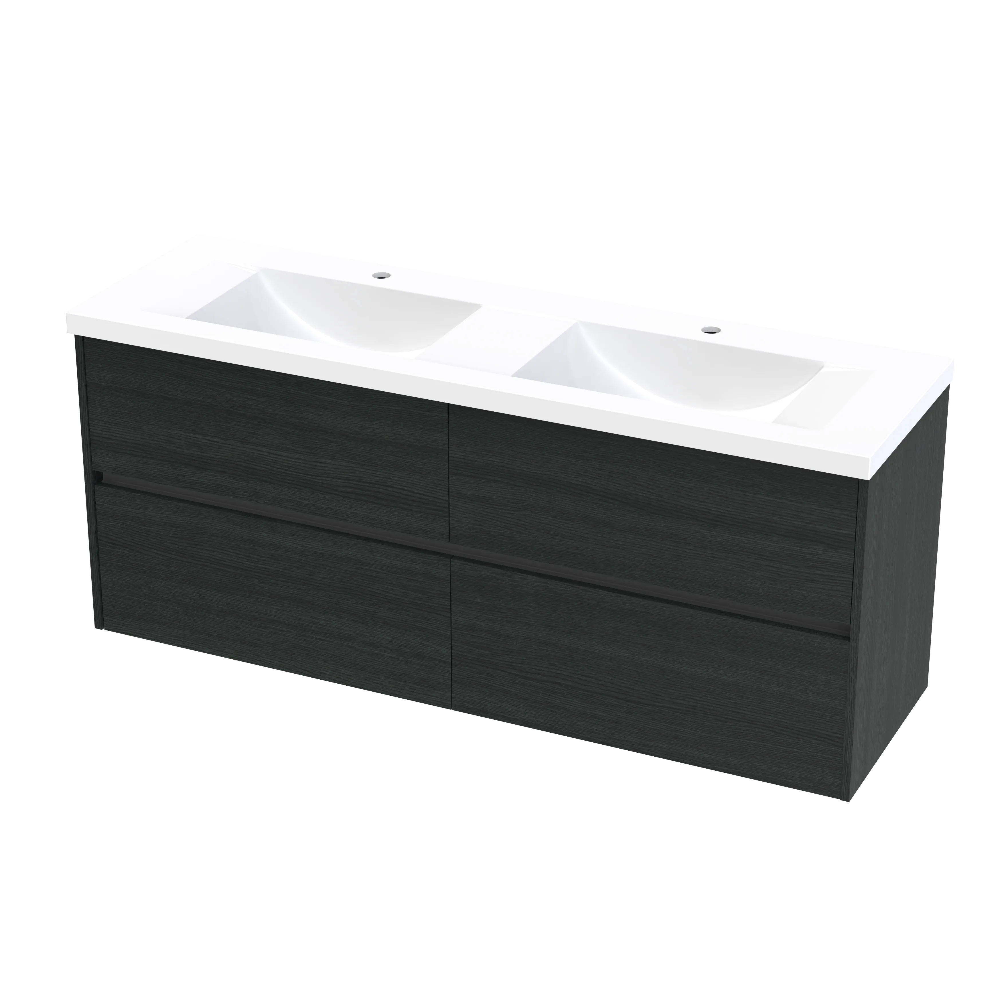 Wave Syrtari 1500 4 Drawer Double Basin Wall Vanity
