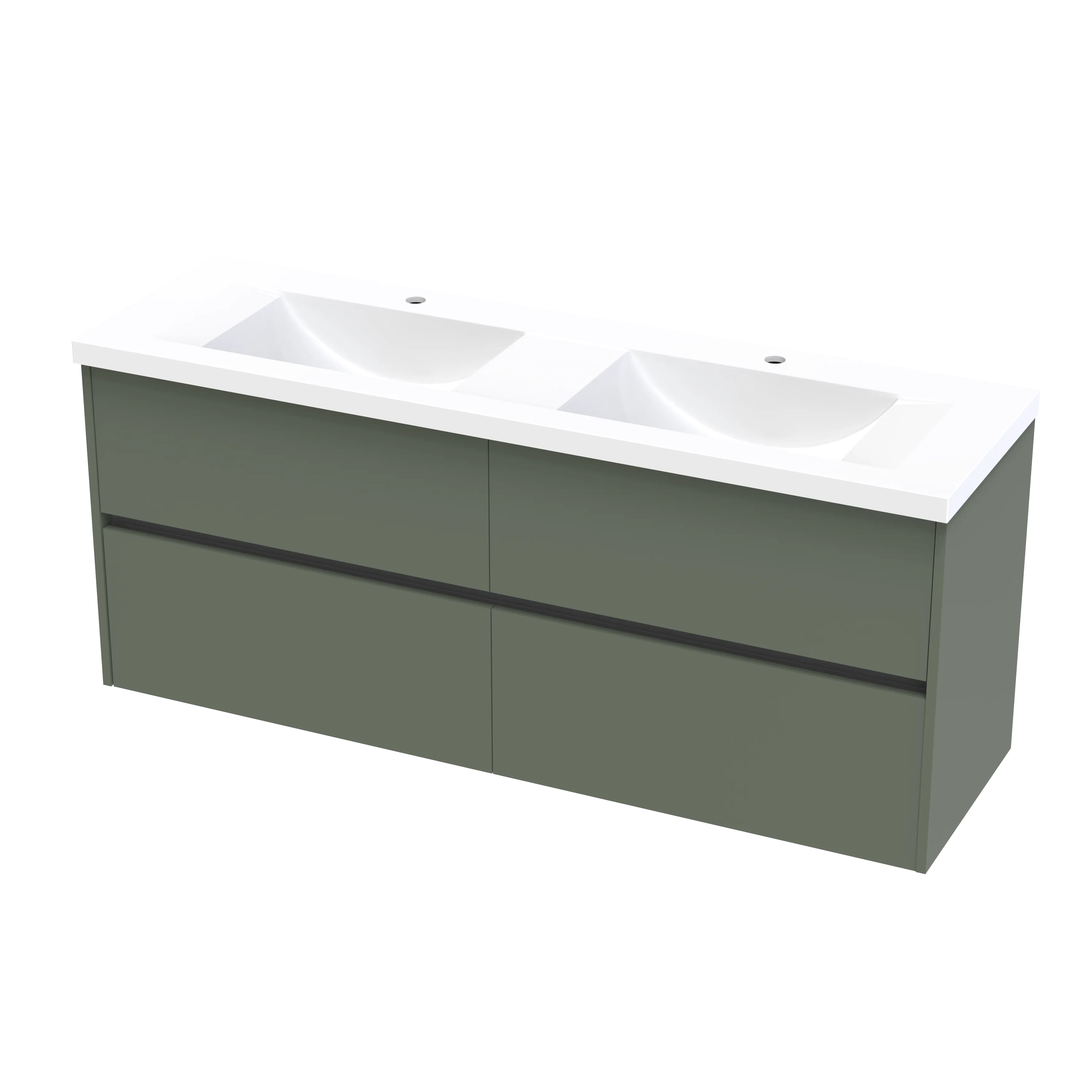 Wave Syrtari 1500 4 Drawer Double Basin Wall Vanity