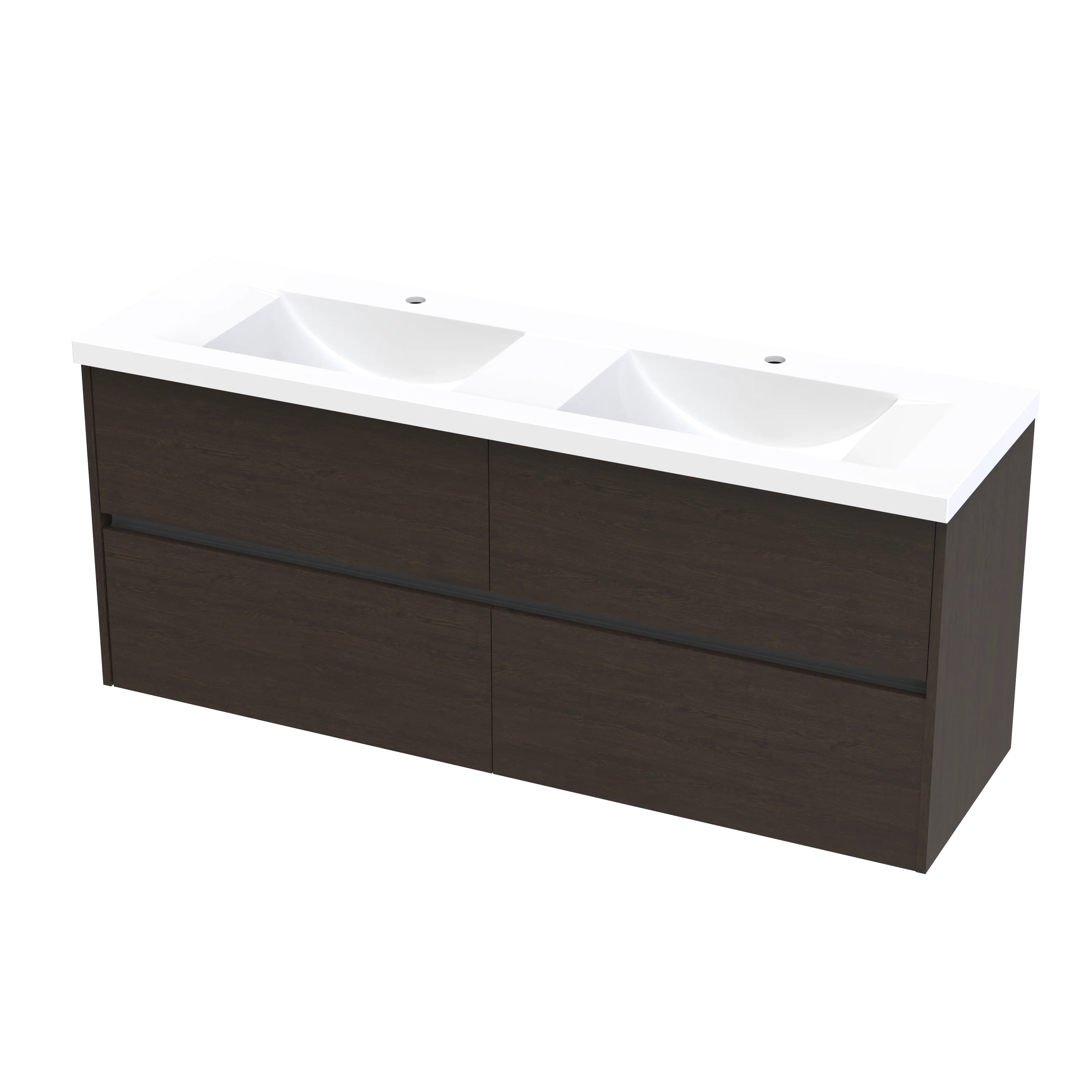 Wave Syrtari 1500 4 Drawer Double Basin Wall Vanity