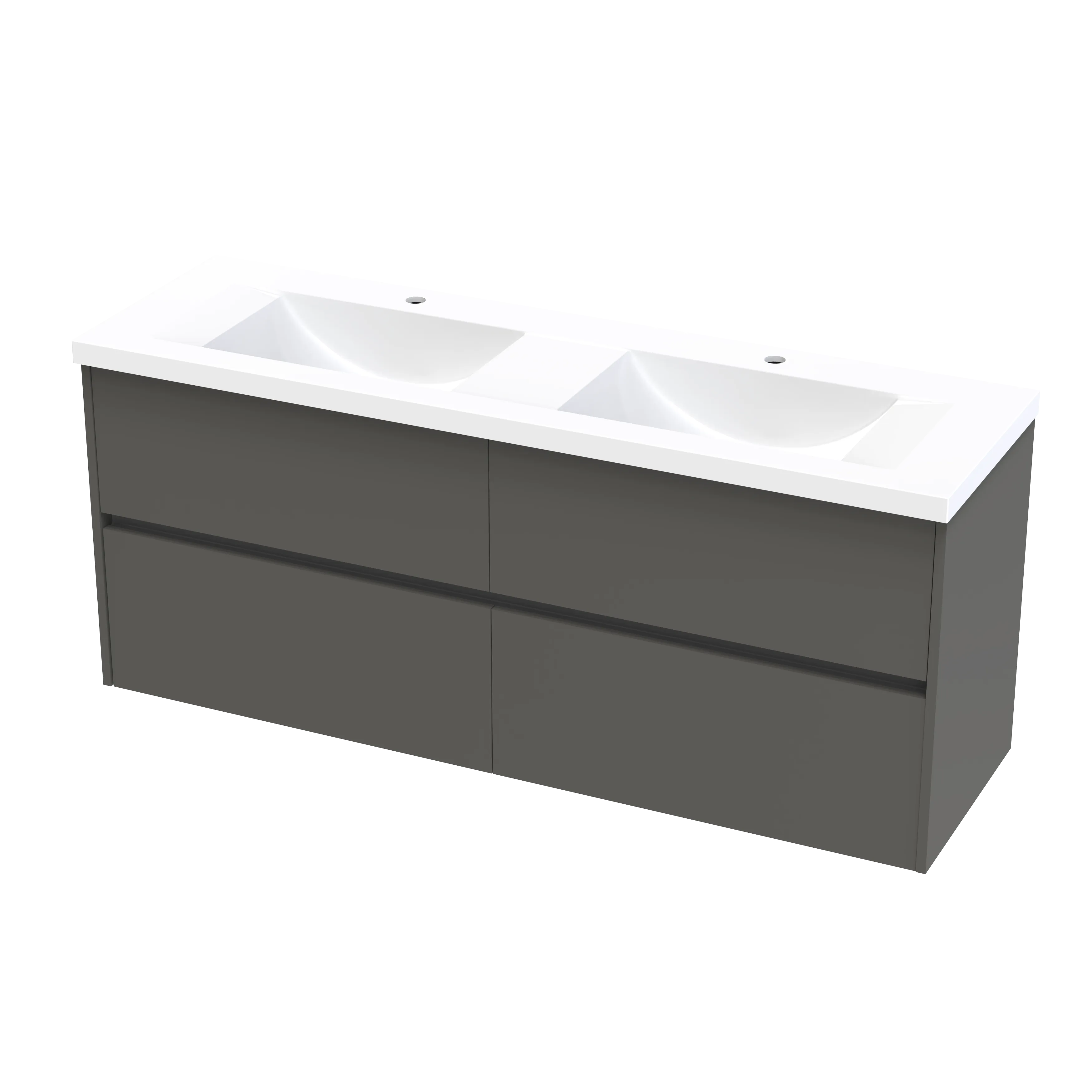 Wave Syrtari 1500 4 Drawer Double Basin Wall Vanity