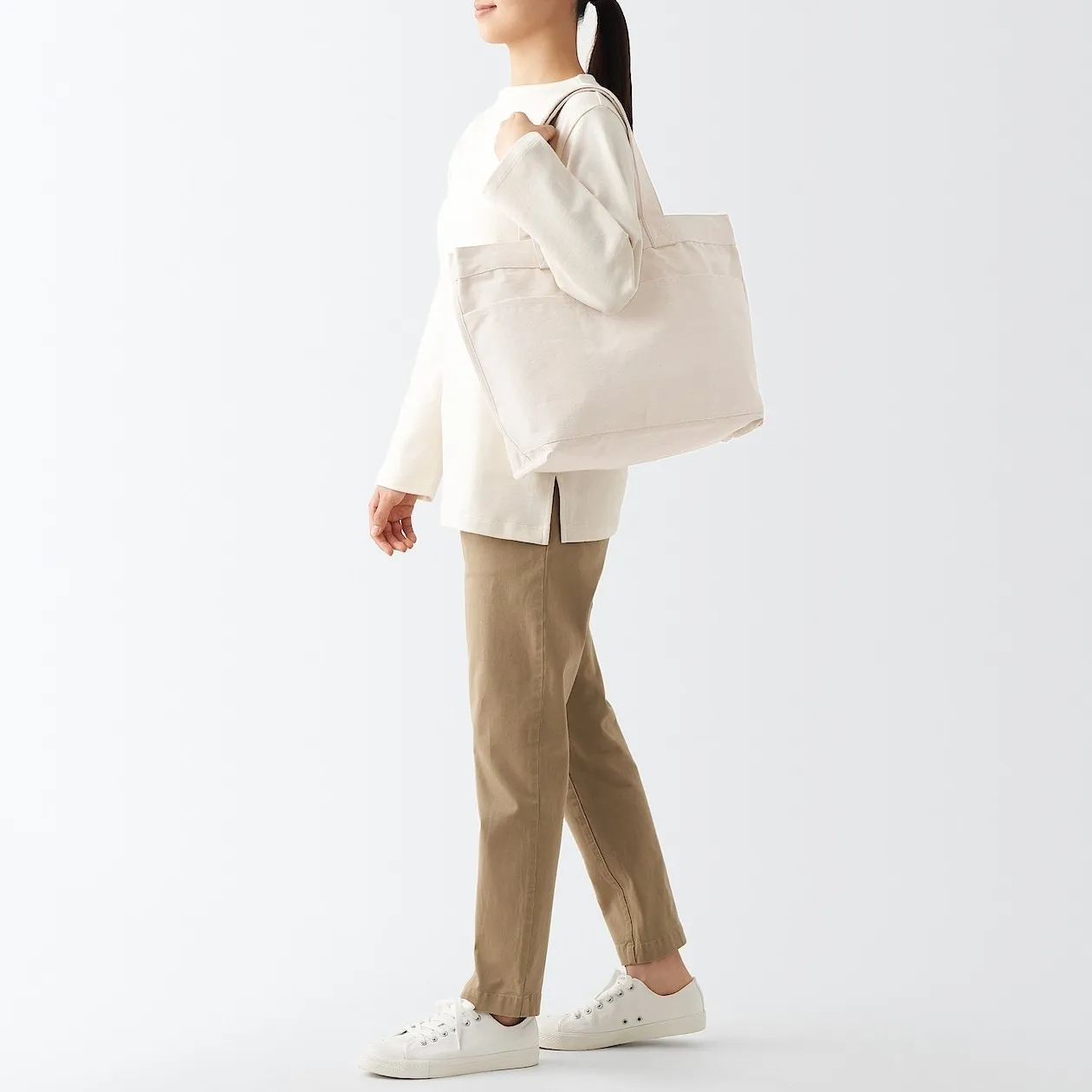 Wide Canvas Tote Bag