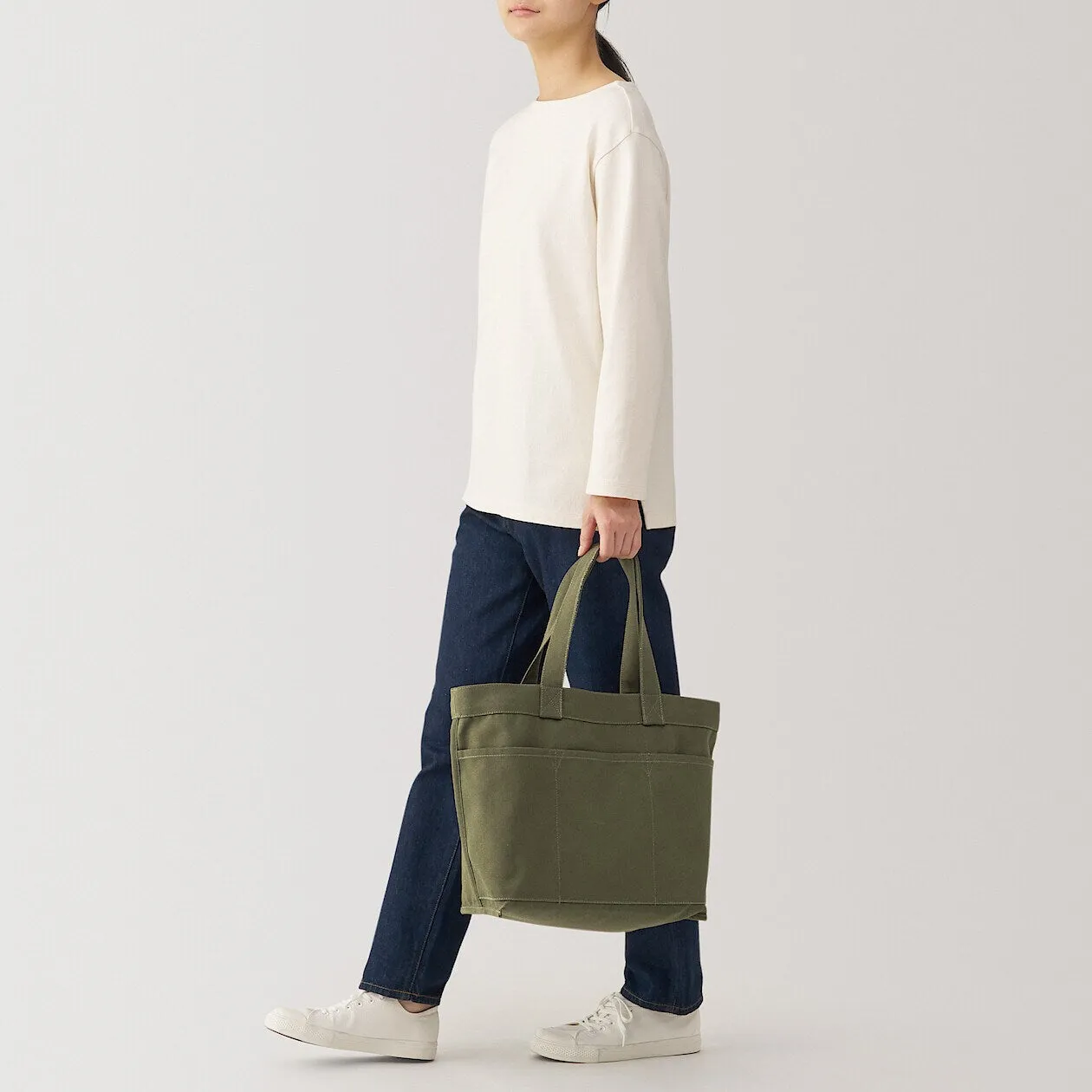 Wide Canvas Tote Bag