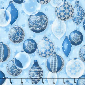 Winter's Grandeur - Frost Gilded Ornaments Frost Metallic Yardage