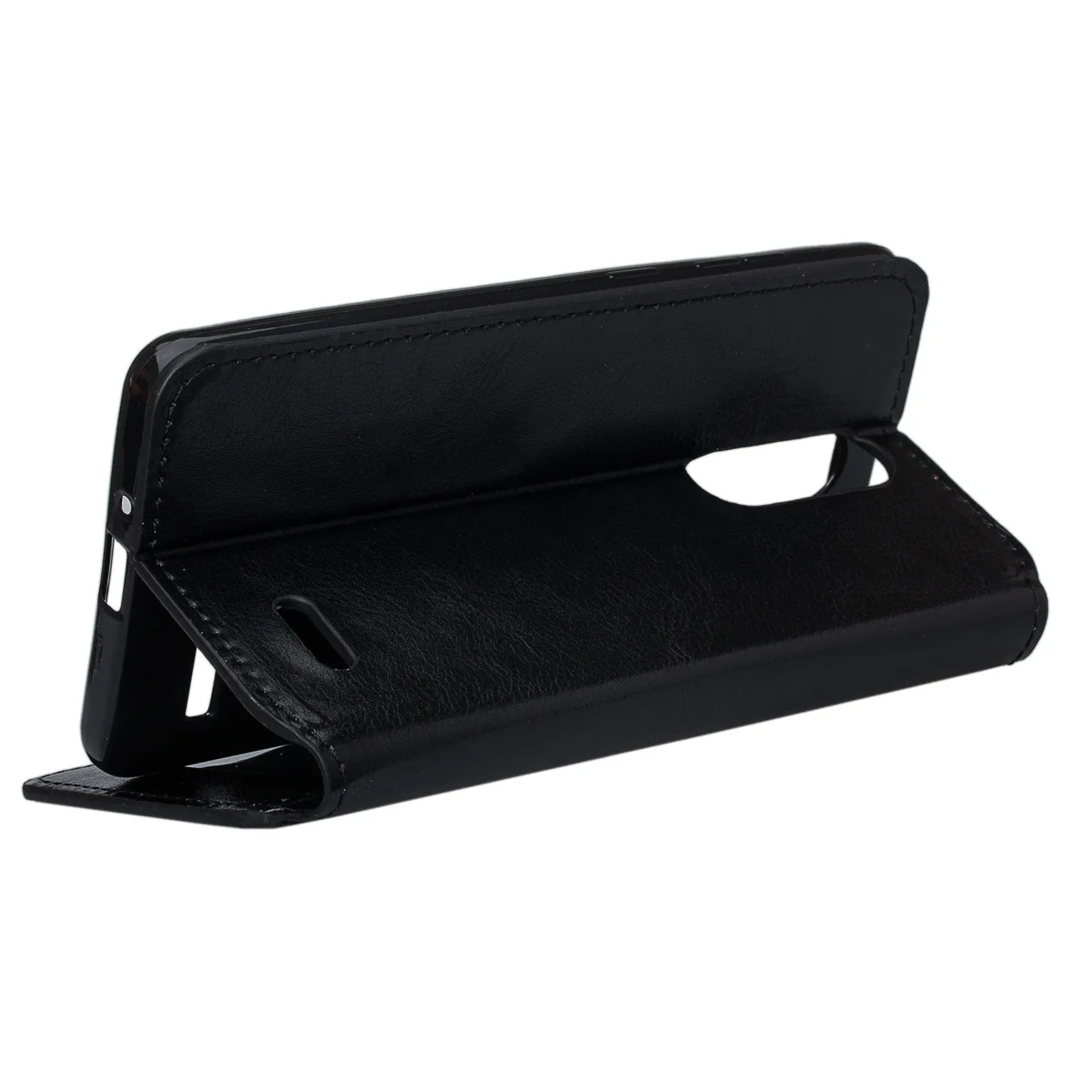 ZTE Blade Spark Z971, ZTE ZMAX One, ZTE Grand X4, X 4 Case, Magnetic Flip [Kickstand] Pu Leather Wallet Cover with Slots - Black